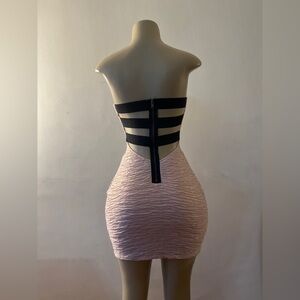 New Super Cute Stretchy Pink/Gold Glitter Shimmer Dress